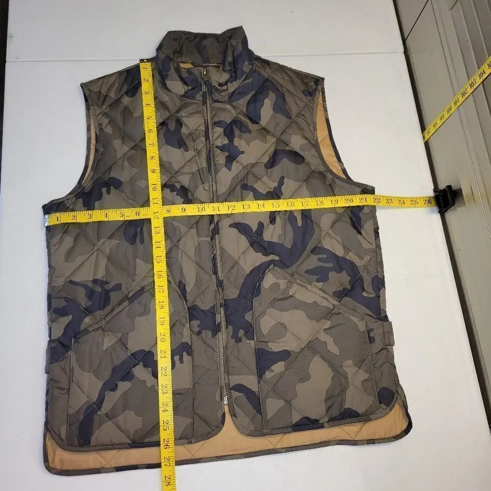 J Crew Camo Quilted Layering Vest Men's Size Medium Camouflage
